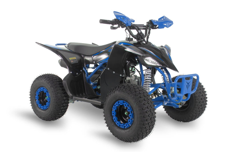 EXHILARATOR-PRO 110CC BLUE PETROL JUNIOR QUAD BIKE AUTO & REVERSE - Mini Quad Bikes