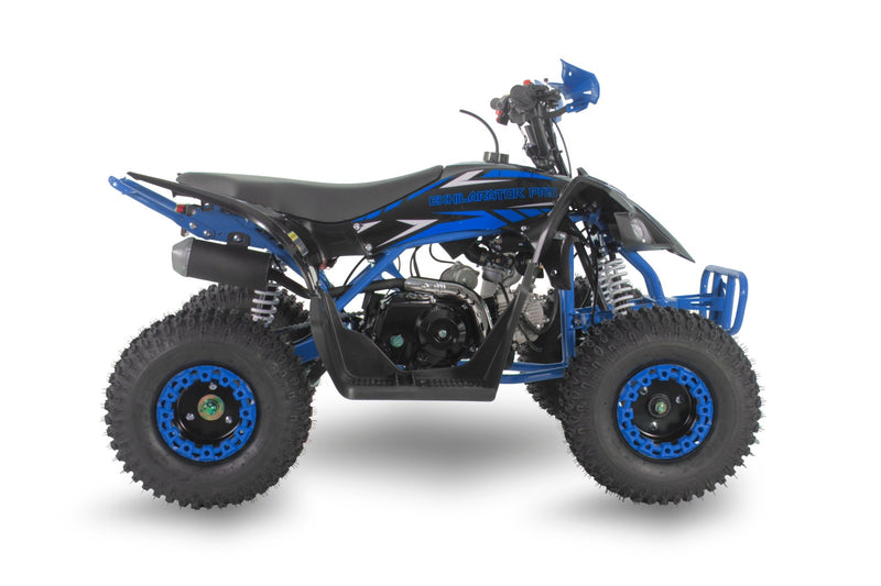 EXHILARATOR-PRO 110CC BLUE PETROL JUNIOR QUAD BIKE AUTO & REVERSE - Mini Quad Bikes