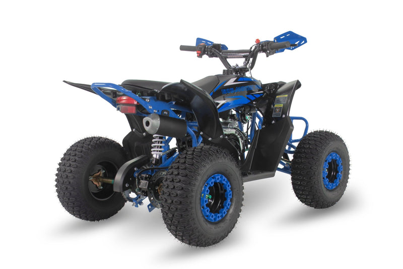 EXHILARATOR-PRO 110CC BLUE PETROL JUNIOR QUAD BIKE AUTO & REVERSE - Mini Quad Bikes